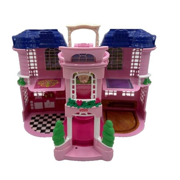 Fisher Price VTG 2001 Loving Family Sweet Streets Pink Townhouse No Front Door - Picture 2 of 16